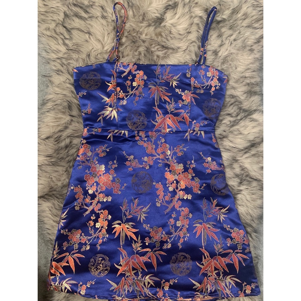 👑 Royal blue flower printed dress 👗